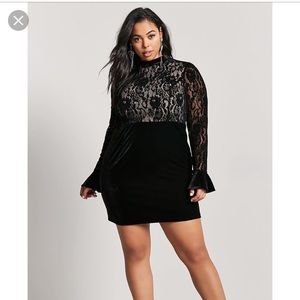 NWT Velvet and Lace Forever21 Plus Dress 0X
